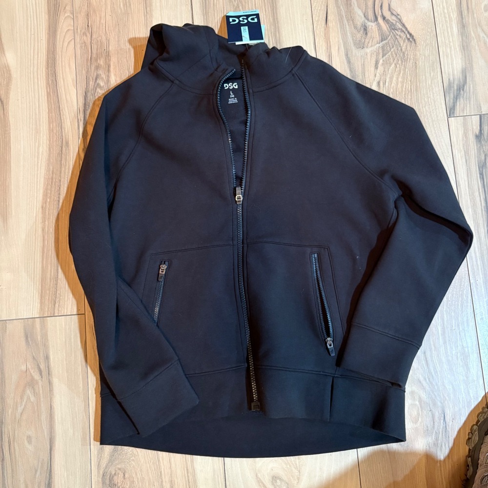 DSG Girls' Sport Fleece Full Zip Hoodie Black Size L (14) Jacket‎ NWT